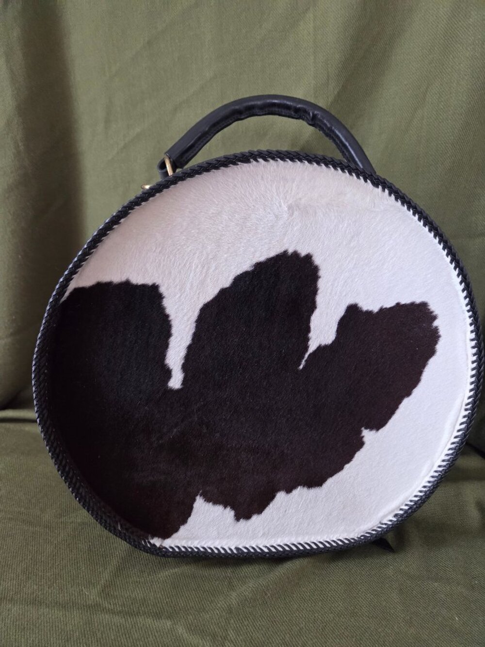 Mary Alice Palmer Cow Hide NWT 14" Satchel Suede Interior Pristine Condition